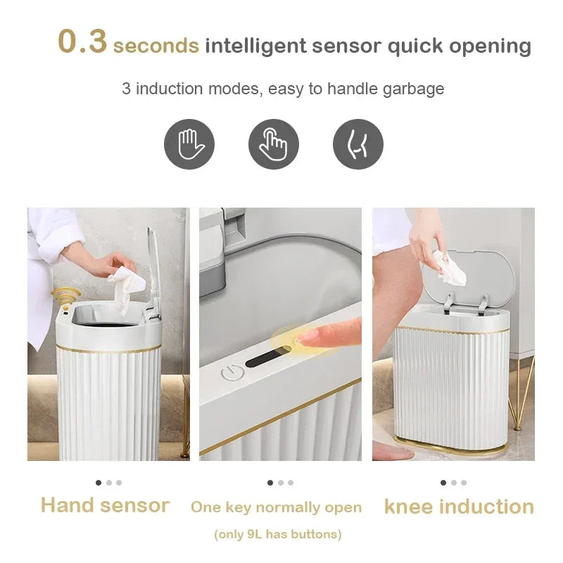 Trash bin toilet  automatic sensor
